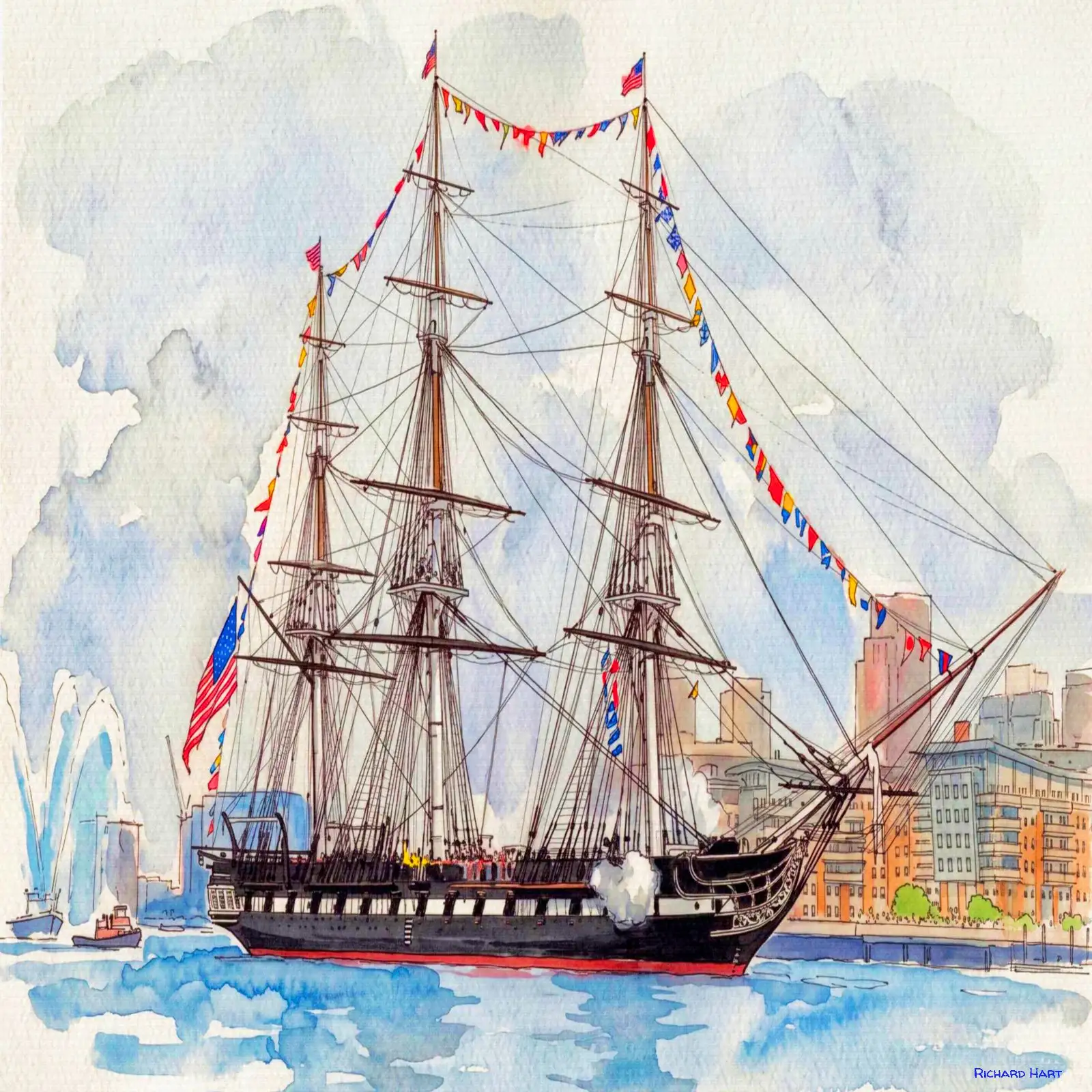 USS Constitution in Harbor