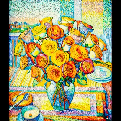 Vase Roses and Cup 