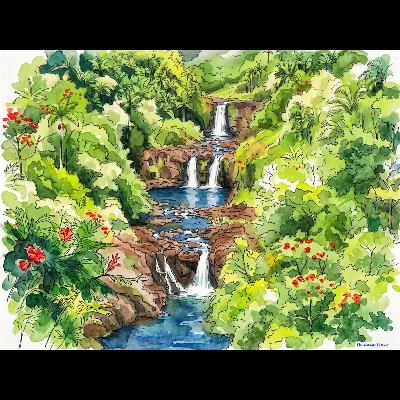 Akaka Falls at Mid Day
