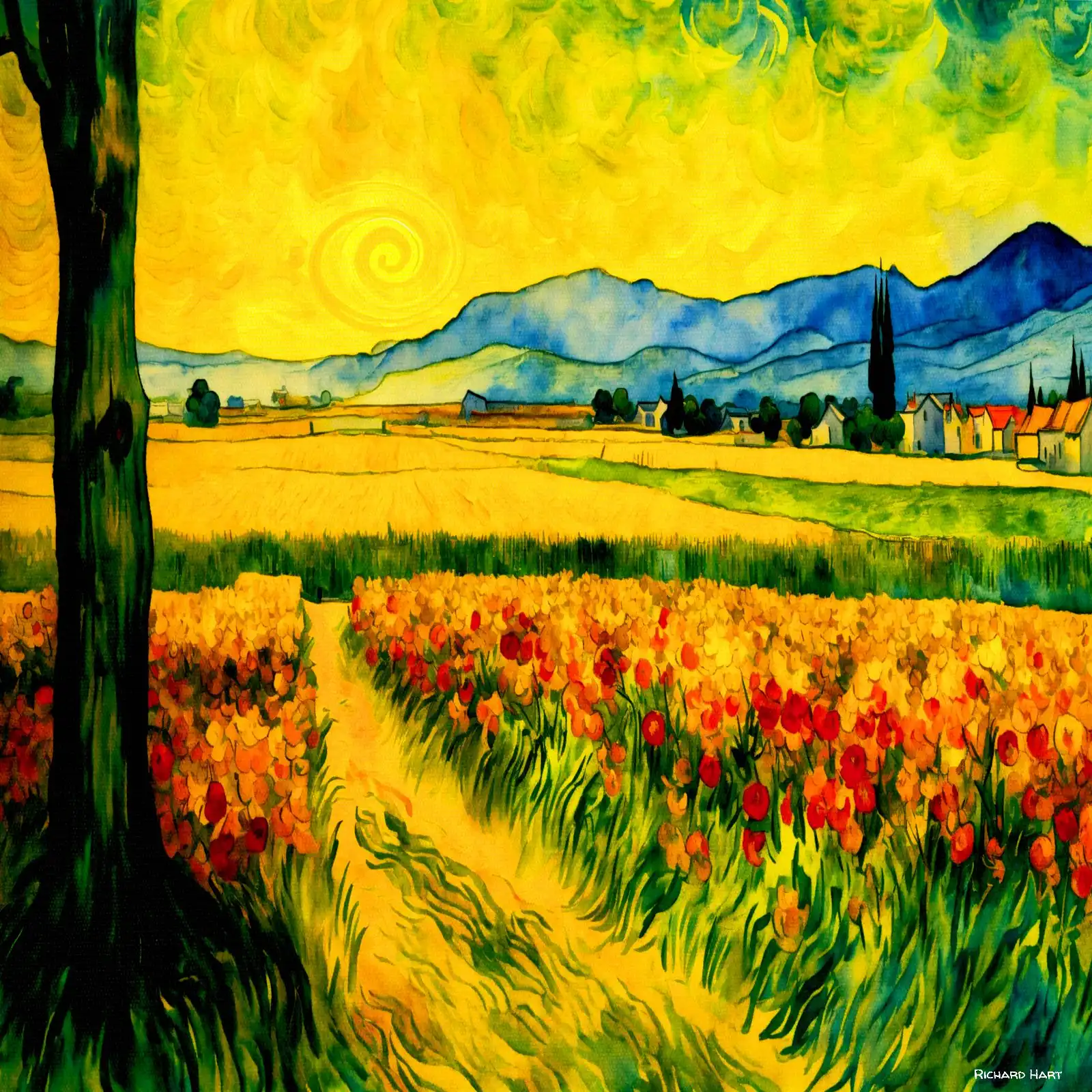 Sunset With Poppies