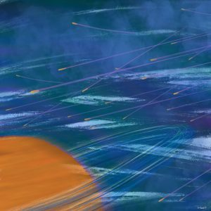 Saturn & Shooting Stars by Richard Hart (2021)